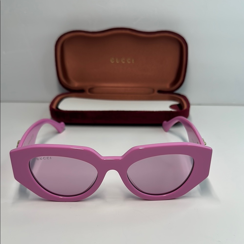 Authentic- NEW GUCCI GG1421S 004 PINK WOMEN SUNGLASSES GUCCI - Picture 6 of 16